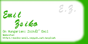 emil zsiko business card